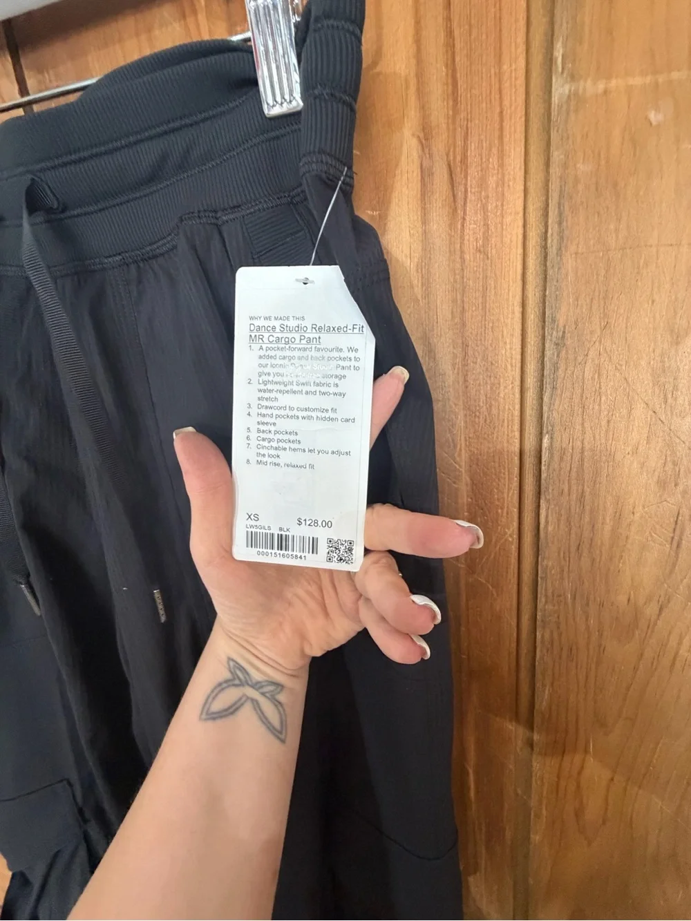 NWT – Lululemon – uDance Studio Relaxed-Fit Mid-Rise Cargo Pant – Black – Sz. XS
